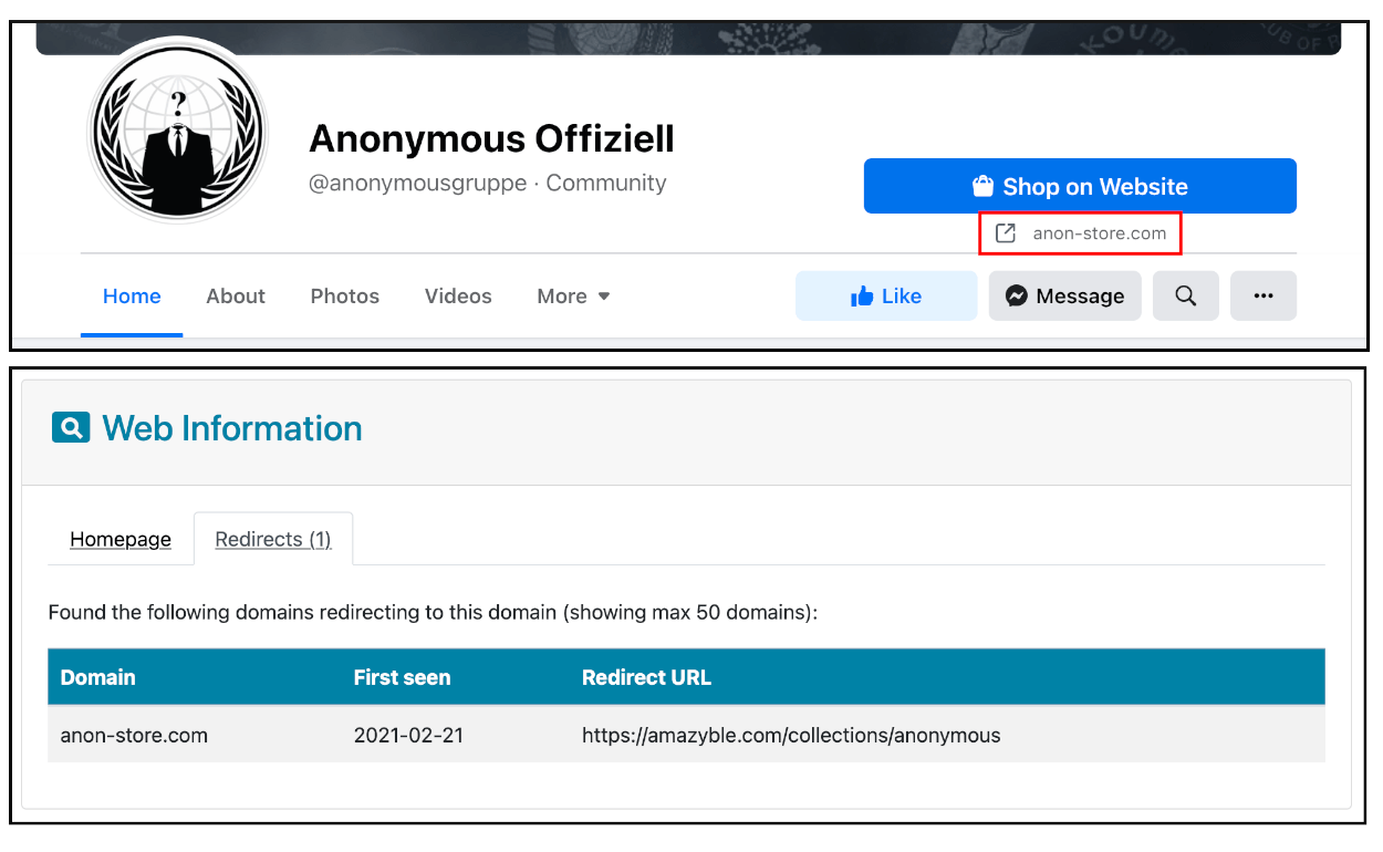 anonymous offiziell anon store redirect » Facebook